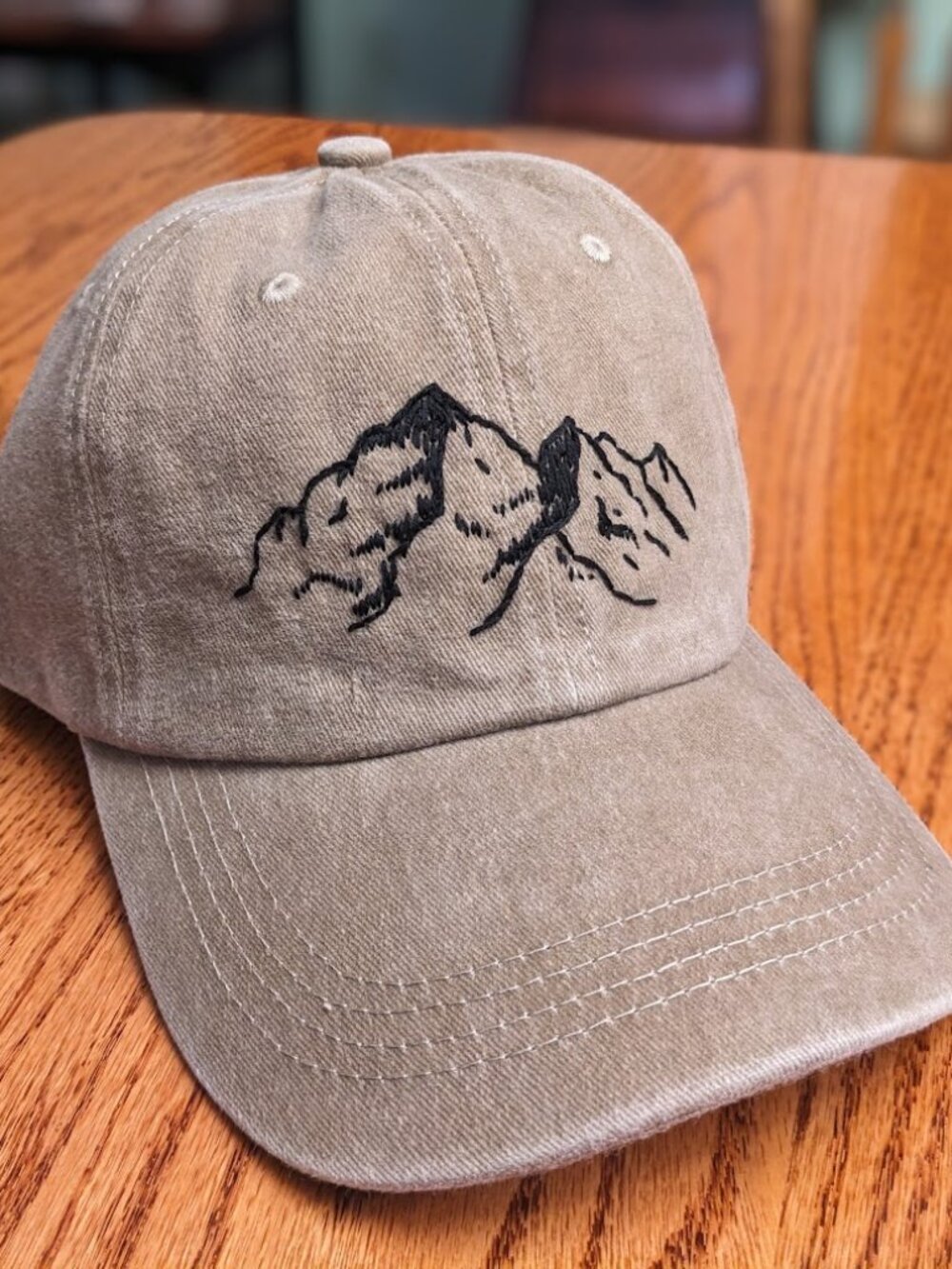 Hand Embroidered Adult Mountain Ball cap